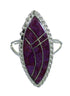 Genuine Sterling Silver And Magenta Turquoise Inlay Southwestern Ring Size 7-3/4 YX66851